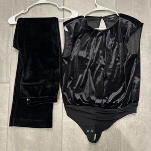 Express Black Bodysuit and Pants Medium Large